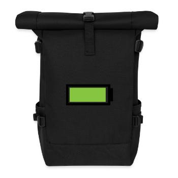 Full battery - Roll Top Backpack - black - Front