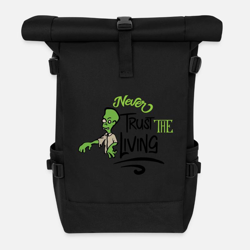 Never trust the living - Roll Top Backpack - black