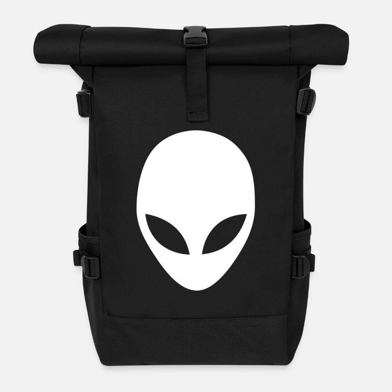 white Alien - Sac à dos roll top - noir