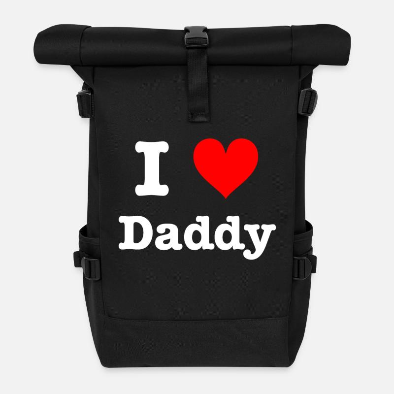 I Love Daddy - Rolltop Rucksack - Schwarz