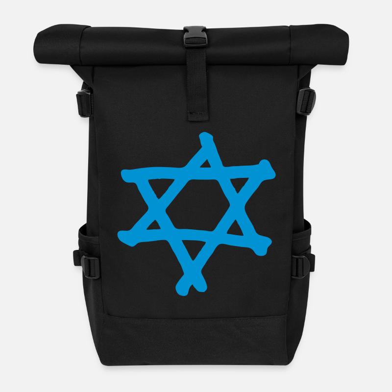 Star of David 2 - Roll Top Backpack - black