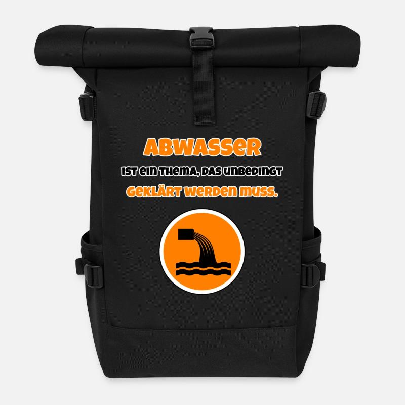 Abwasser muss unbedingt geklärt werden - Rolltop Rucksack - Schwarz