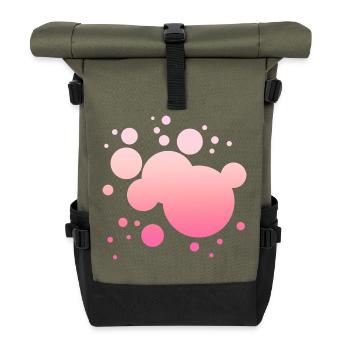 Simple Pink Color Spatter Color Splash Design - Roll Top Backpack - olive/black - Front