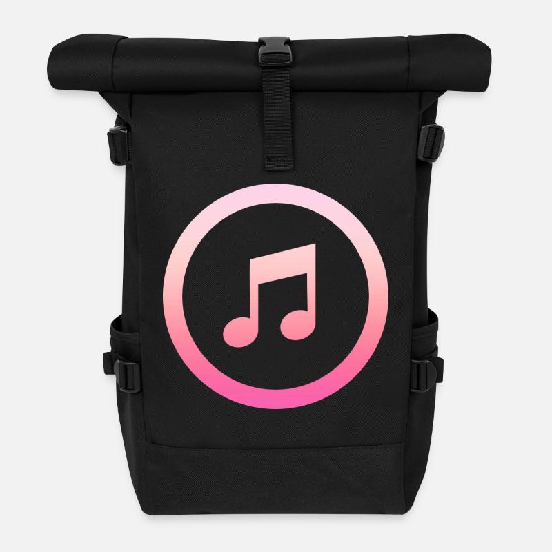 Schlichtes einfaches Pinkes Musik Design/Symbol - Rolltop Rucksack - Schwarz