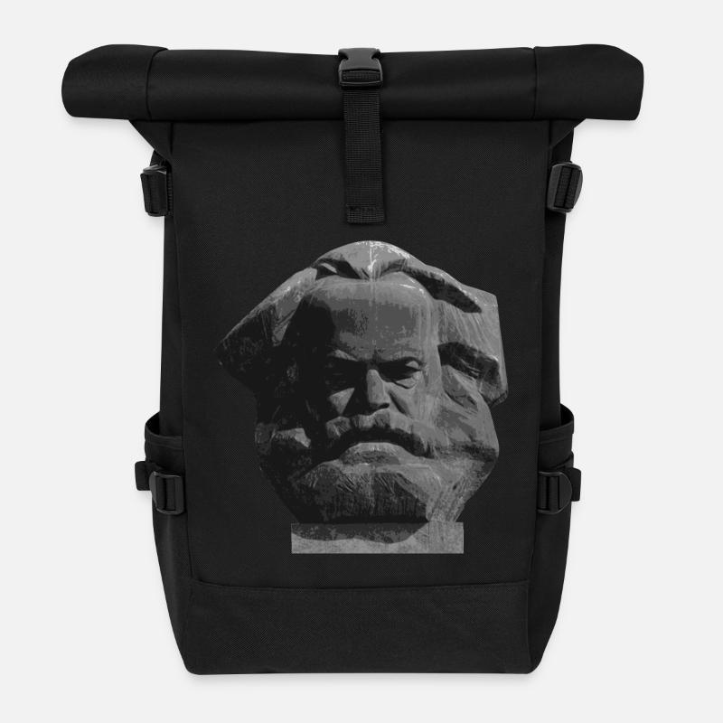 Karl Marx - Chemnitzer Nischel - Rolltop Rucksack - Schwarz