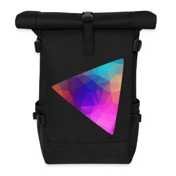 Triangle colorful - Roll Top Backpack - black - Front