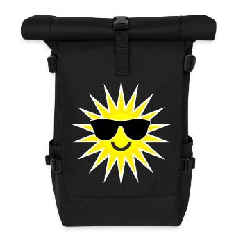 Sun smilie - Roll Top Backpack - black - Front