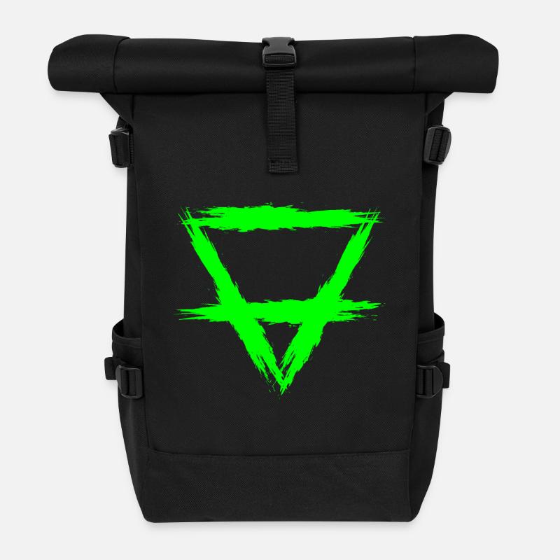 Element Symbol Erde - Rolltop Rucksack - Schwarz
