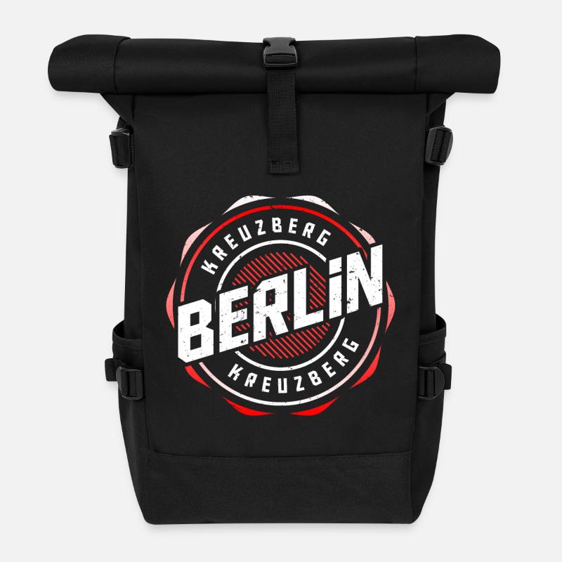 Berlin Kreuzberg - Rolltop Rucksack - Schwarz