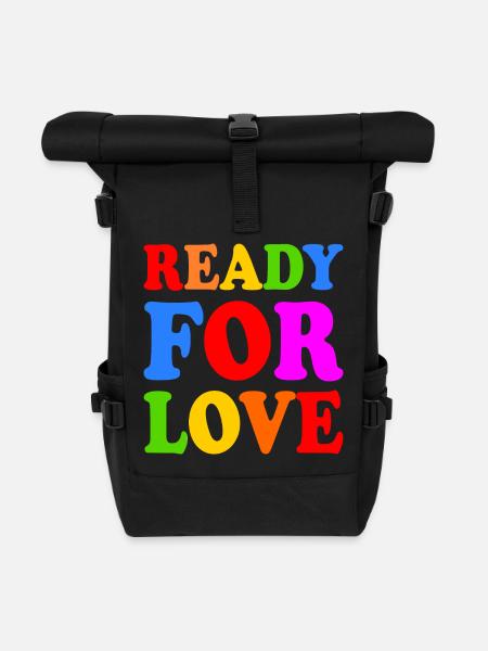 Ready for love - Rolltop Rucksack - Schwarz