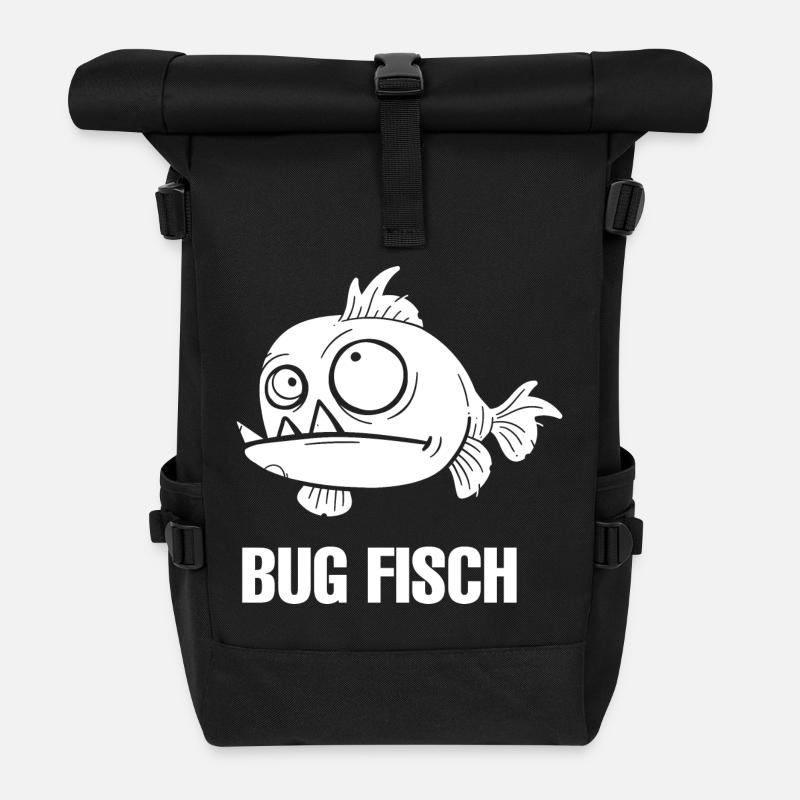 Bug Fisch - Rolltop Rucksack - Schwarz