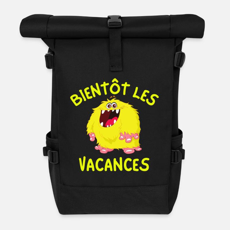 vacances, partir en vacances, besoin de vacances - Sac à dos roll top - noir