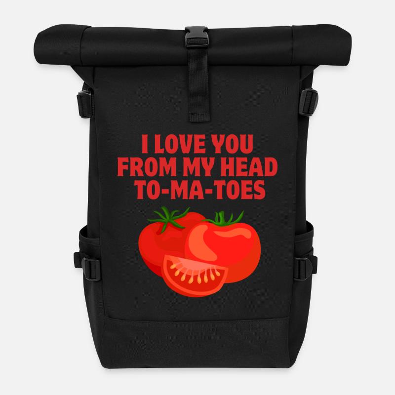 Ich liebe dich, liebe, Tomaten - Rolltop Rucksack - Schwarz