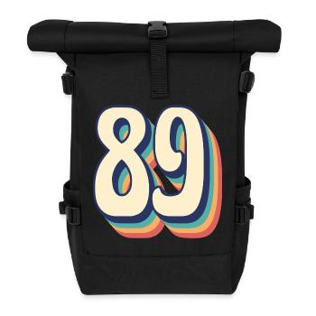 T-Shirt rétro Vintage numéro 89 quatre-vingt-neuf - Sac à dos roll top - noir - Devant