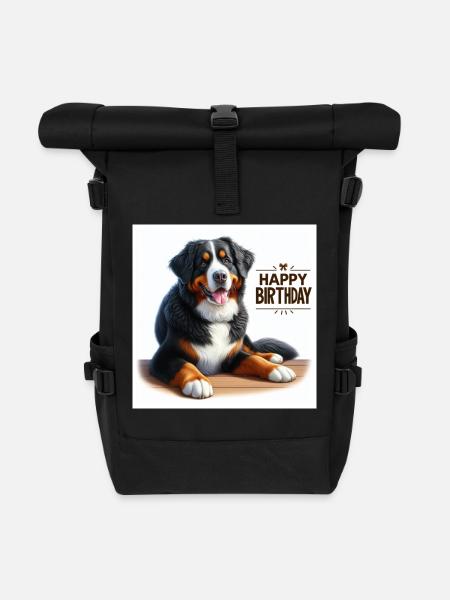 Berner Sennenhund - Rolltop Rucksack - Schwarz