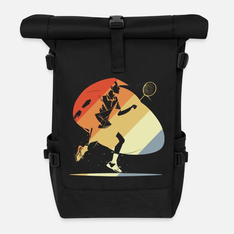 Vintage Badminton - Sac à dos roll top - noir