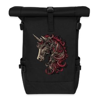 Einhorn Fantasy - Rolltop Rucksack - Schwarz - Vorne