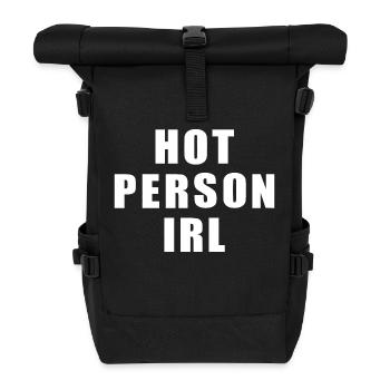 Hot person irl - Rolltop Rucksack - Schwarz - Vorne