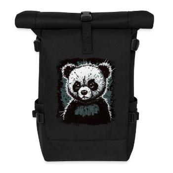 Trauriger Panda - Rolltop Rucksack - Schwarz - Vorne