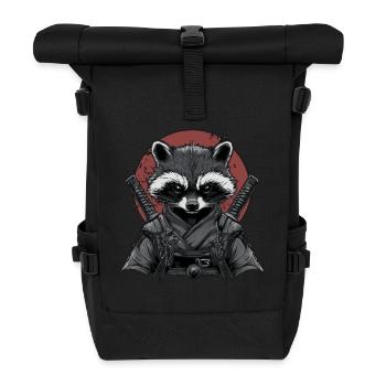 Waschbär Ninja - Rolltop Rucksack - Schwarz - Vorne