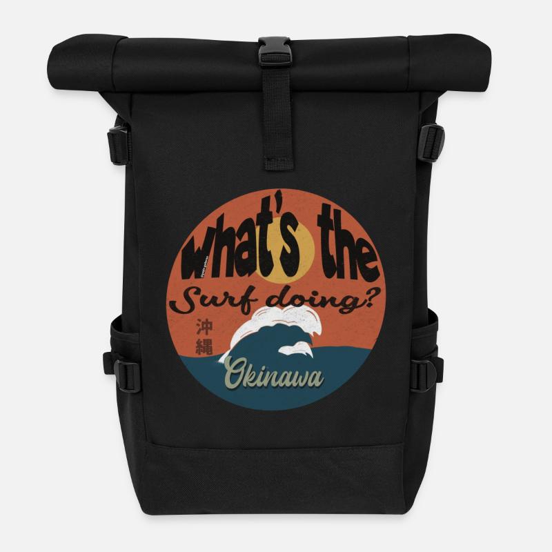What’s The Surf Doing - Rolltop Rucksack - Schwarz