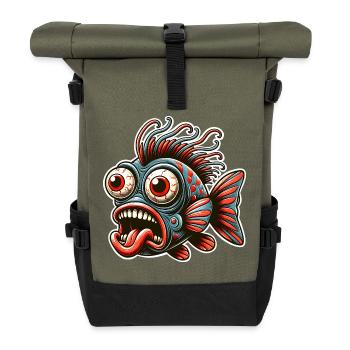 Fou de poisson - Sac à dos roll top - olive/noir - Devant
