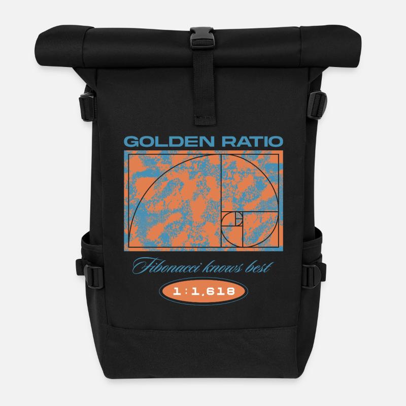Golden Ratio – Fibonacci knows best - Roll Top Backpack - black