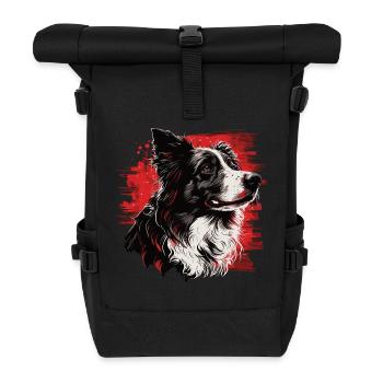 Border Collie Chien - Sac à dos roll top - noir - Devant