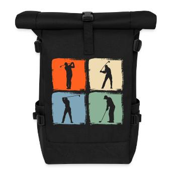 Golfspieler Golf - Rolltop Rucksack - Schwarz - Vorne