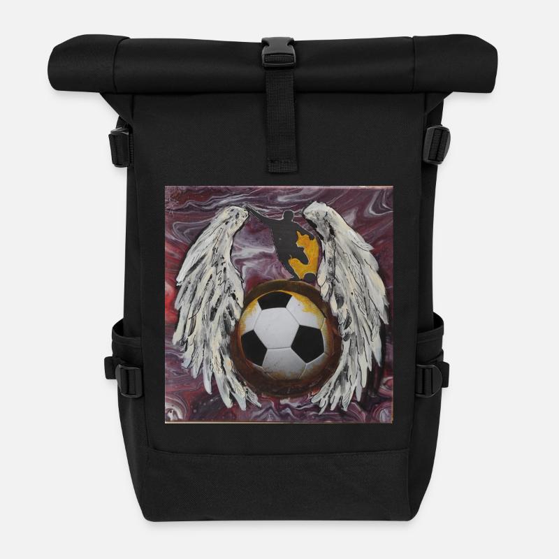 Foodboll - Rolltop Rucksack - Schwarz