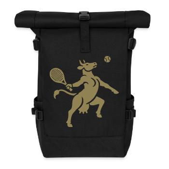 Cow Tennis Balloon Silhouette Minimalist - Roll Top Backpack - black - Front