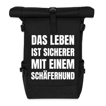 Das Leben ist besser mit einem Schäferhund. - Rolltop Rucksack - Schwarz - Vorne