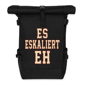Party Urlaub Spruch Trinkspruch Es Eskaliert Eh - Rolltop Rucksack - Schwarz - Vorne