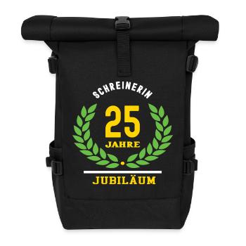 Schreinerin Jubiläum 25 Jahre 25 jähriges Jubi - Rolltop Rucksack - Schwarz - Vorne