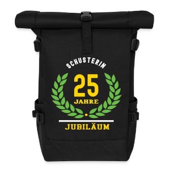 Schusterin Jubiläum 25 Jahre 25 jähriges Jubi - Rolltop Rucksack - Schwarz - Vorne