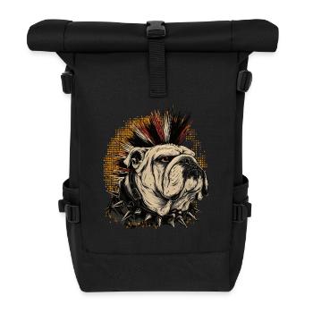 English Bulldog Punk - Roll Top Backpack - black - Front