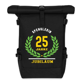 Spenglerin Jubiläum 25 Jahre 25 jähriges Jubi - Rolltop Rucksack - Schwarz - Vorne
