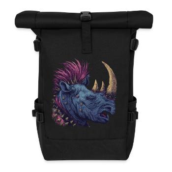 Fantasy Punkrock Rhino - Roll Top Backpack - black - Front