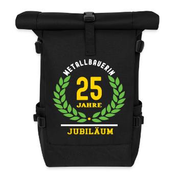 Metallbauerin Jubiläum 25 Jahre 25 jähriges Jubi - Rolltop Rucksack - Schwarz - Vorne