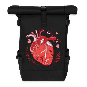 Anatomical Heart in Modern Style - Roll Top Backpack - black - Front