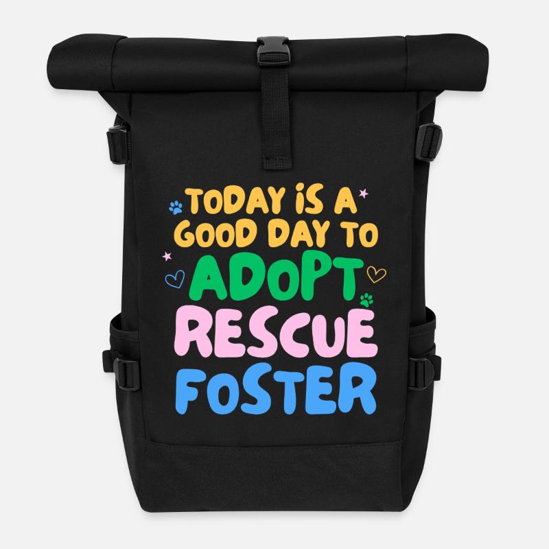 ADOPTIEREN SIE DON'T SHOP - Rolltop Rucksack - Schwarz