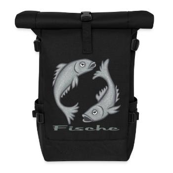 Sternzeichen Fische - Rolltop Rucksack - Schwarz - Vorne