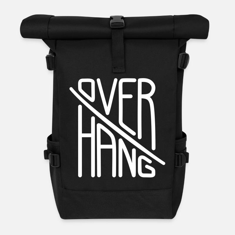 Overhang - Climbing Wall Typography - Rolltop Rucksack - Schwarz