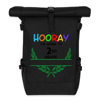Hooray I'm going to 2nd grade - namespace** - Roll Top Backpack - black - Front