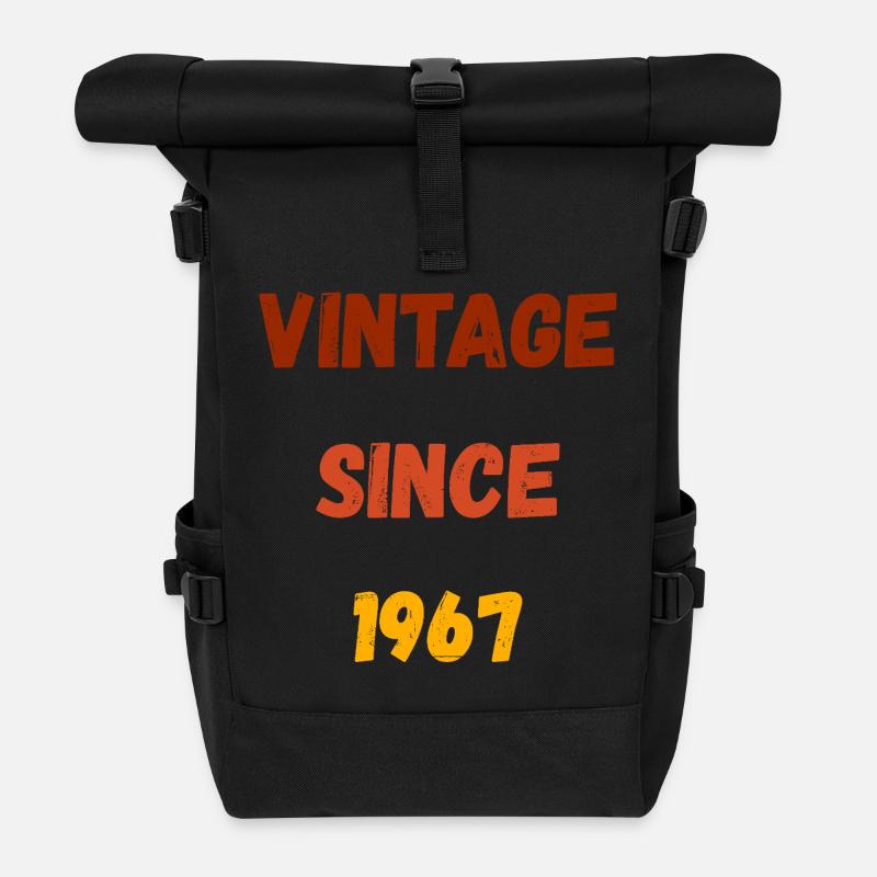 1967 Geburtstag - Vintage since 1967 - Rolltop Rucksack - Schwarz