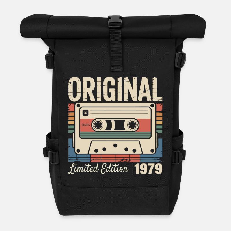 47. Jubiläum – Vintage-Geschenk 1979 - Rolltop Rucksack - Schwarz