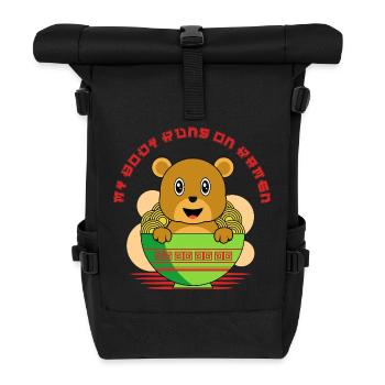 Mon corps fonctionne à base de nouilles nouilles ramen mignonnes en forme d’ours - Sac à dos roll top - noir - Devant