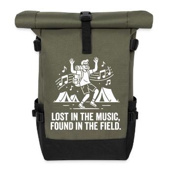 Lost in the Music Found in Field - Rolltop Rucksack - Olive/Schwarz - Vorne