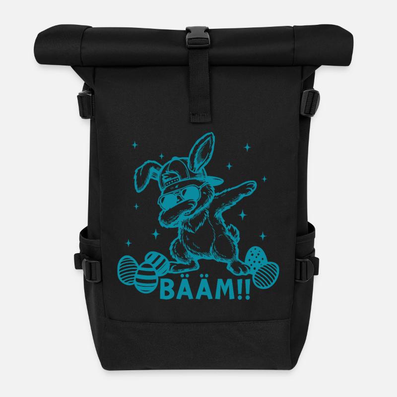 Lustiges Oster Dabbing Osterhase Bääm - Rolltop Rucksack - Schwarz