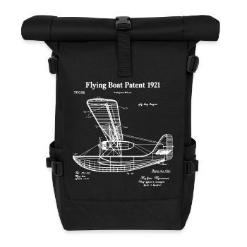 Flugboot-Patent - Rolltop Rucksack - Schwarz - Vorne